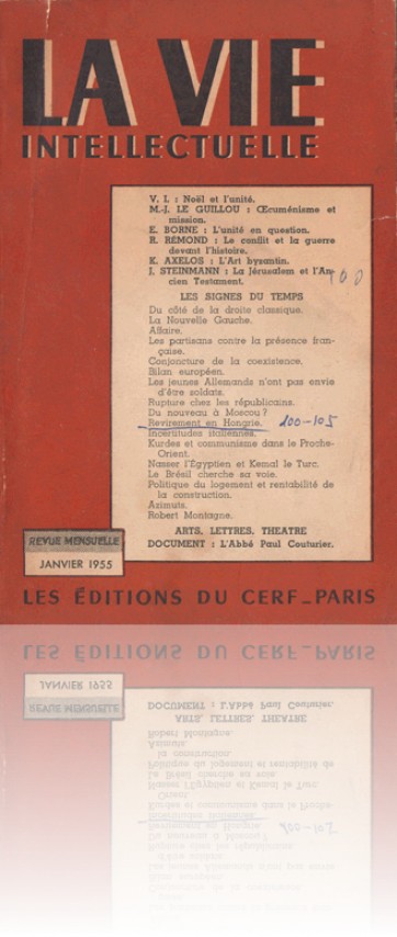 1955 januárjában <em>Fordulat Magyarországon</em> címmel tanulmányban hívja fel a figyelmet a magyar viszonyokra